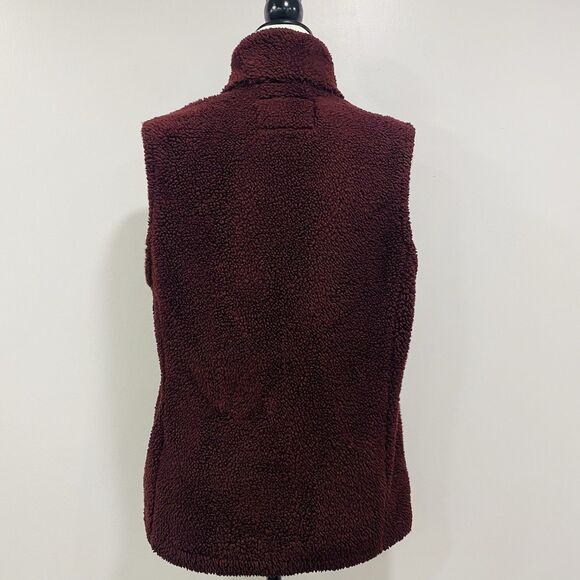 SAGE COLLECTIVE S Women’s Sherpa Fleece Sleeveless Vest Burgundy Hiking Outdoor - Picture 2 of 16